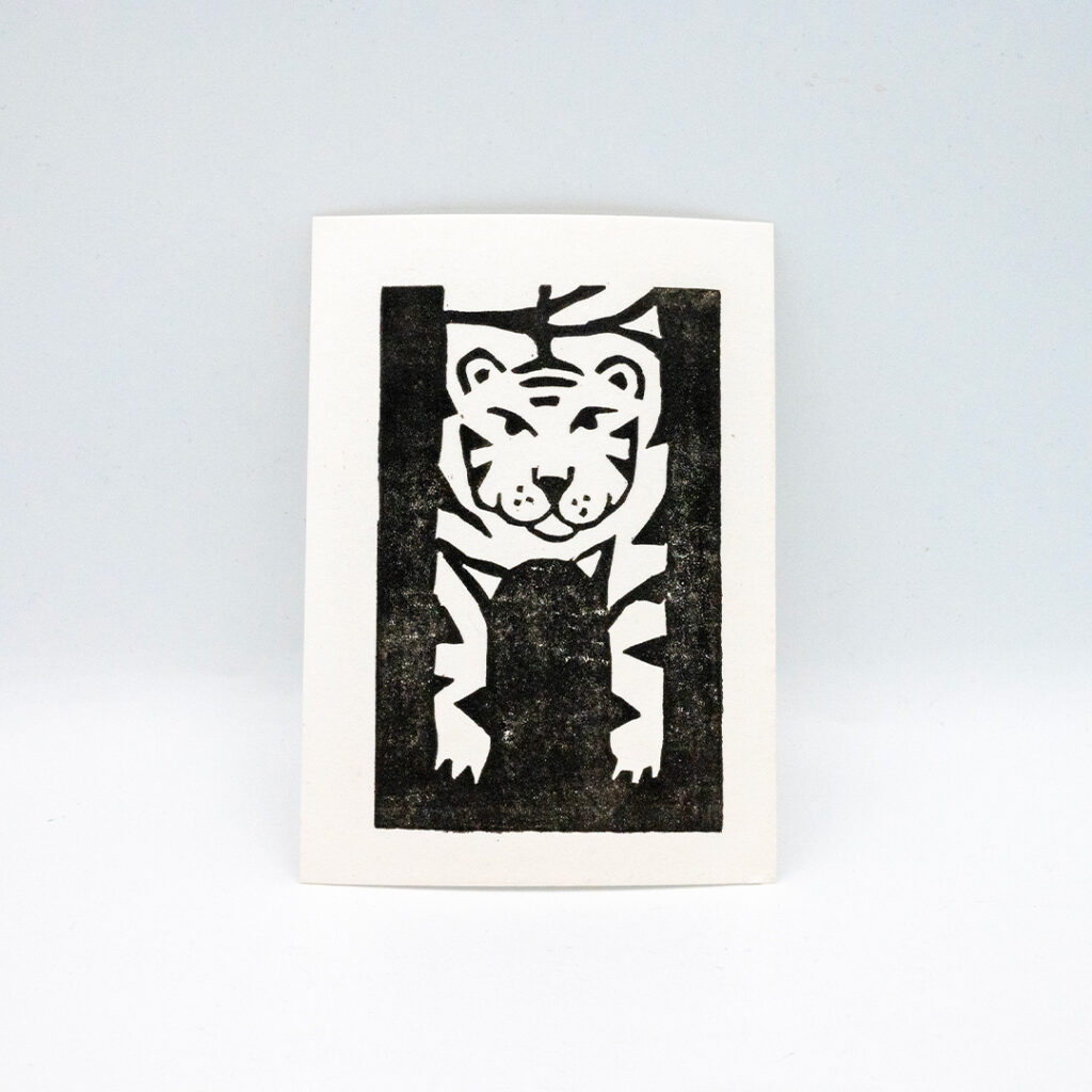Linogravure tigre